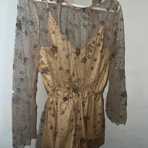 Aeverse Beige Rose Gold Romper